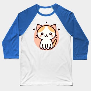 Adorable, Friendly, Cute Cat Logo Baseball T-Shirt